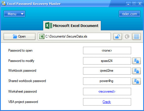 free excel password recovery